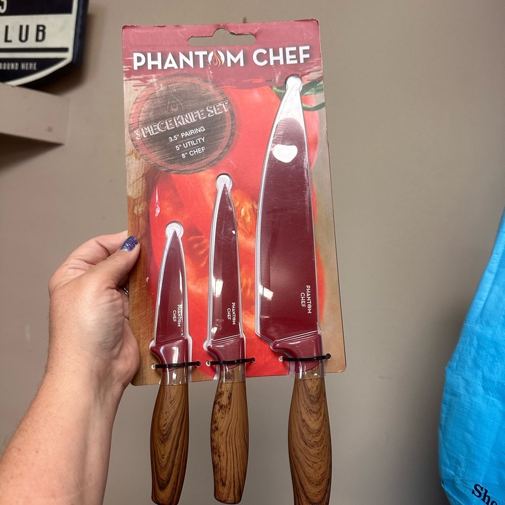NEW Phantom Chef 3 piece knife set $22